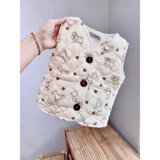 Áo gile bé gái chần bông