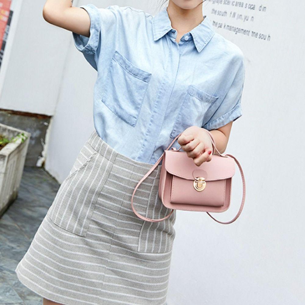 Túi Xách Đeo Vai Màu Trơn Thời Trang Tiện Dụng Mang Theo Du Lịch