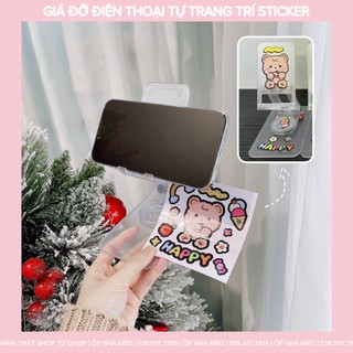 Giá đỡ điện thoại kèm sticker dán