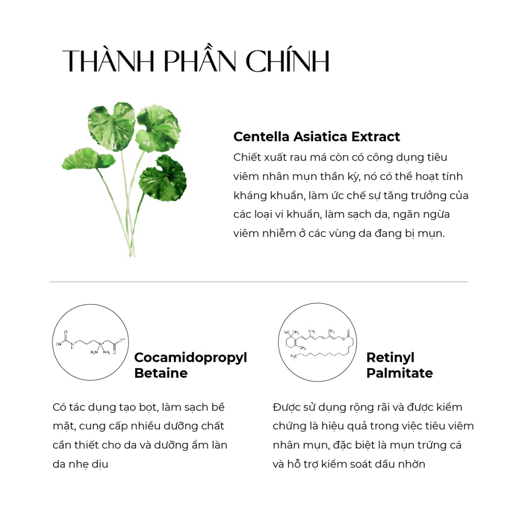 Gel rửa mặt ngăn ngừa mụn chiết xuất rau má Truesky Centella Cleanser 50g