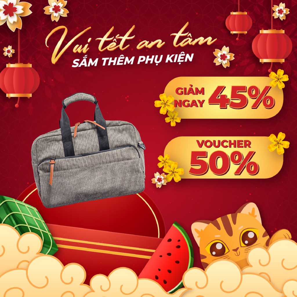 Túi xách Laptop/ Macbook JCPAL Herringbone Wool cao cấp phong cách thời trang, độc đáo 15 inch