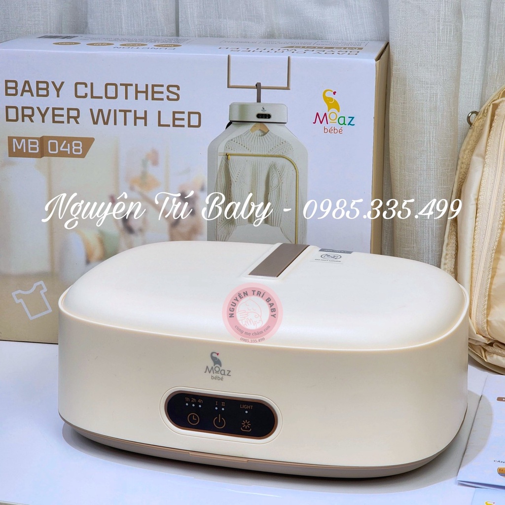 Máy sấy quần áo cho bé gắn đèn Led tiệt trùng Moaz bebe MB048