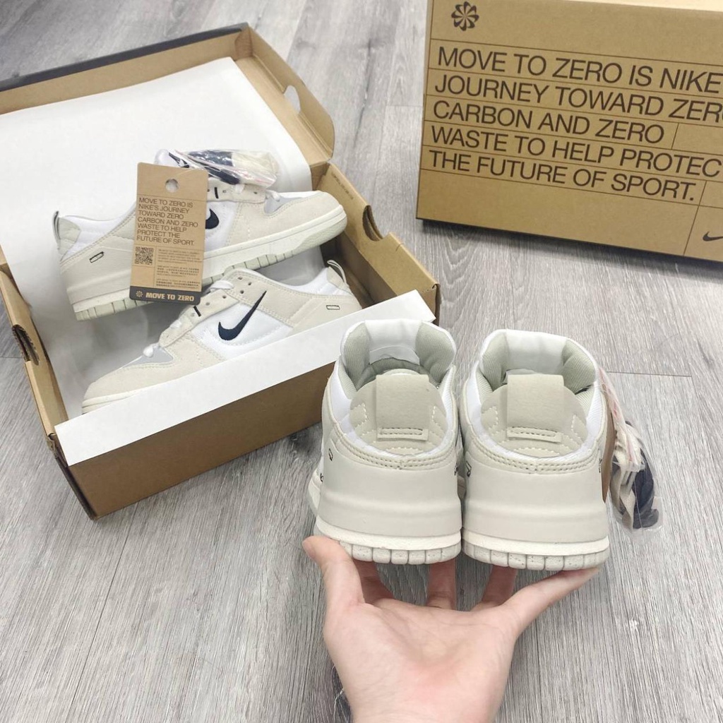Giày SB Dunk Low Disrupt 2 Pale Ivory Màu Xám Trắng - Bản Cao Cấp Fullbox và Phụ Kiện