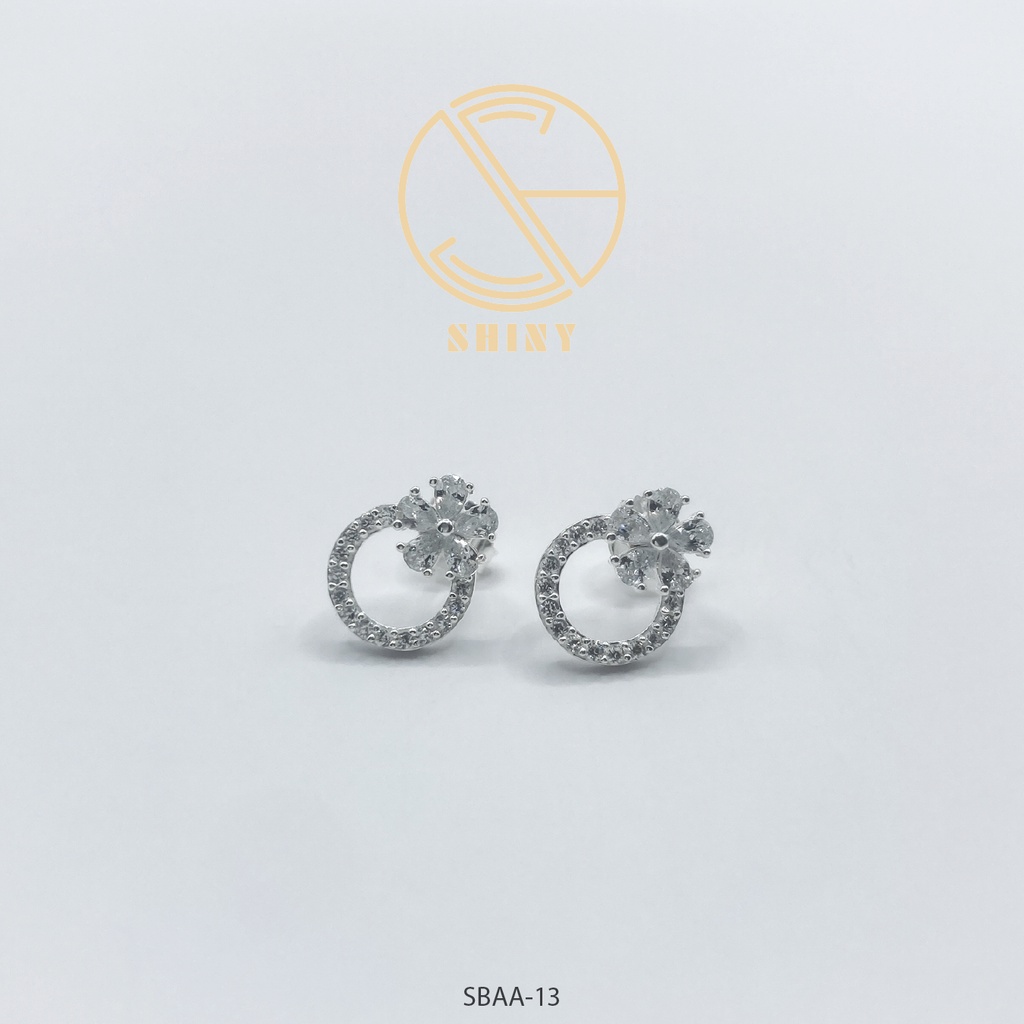 Bông Tai Nữ Shiny  Bạc Ý S925 Cao Cấp, Đính Đá CZ Chống Trầy SBAA-13