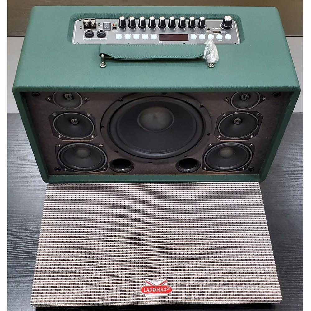 Loa karaoke xách tay bass 20cm Ladomax T-120 gồm 7 đường tiếng, lọc nhiễu, chống hú - Kèm 2 Micro UHF không dây