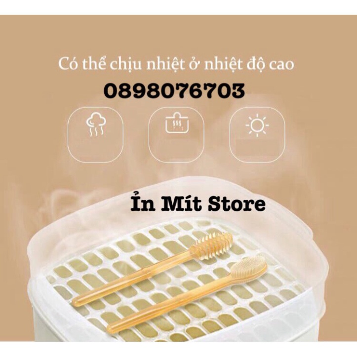 Sét Rơ Lưỡi + Bàn Chải Silicon Cho Bé 0-18 THÁNG -Chính Hãng