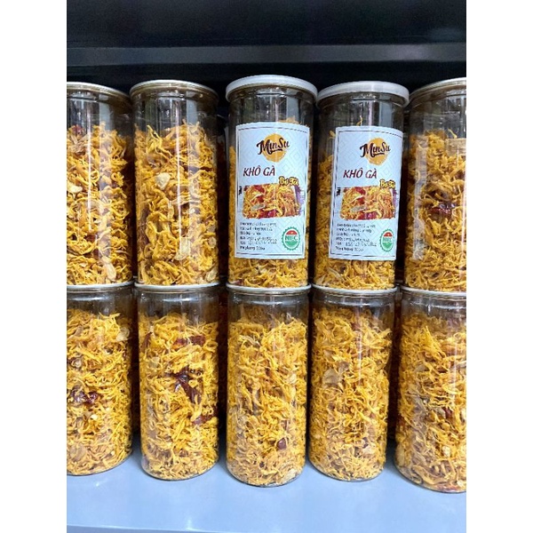 KHÔ GÀ BƠ TỎI hũ, túi Zip 200, 300g thơm ngon nhà làm, đảm bảo chất lượng