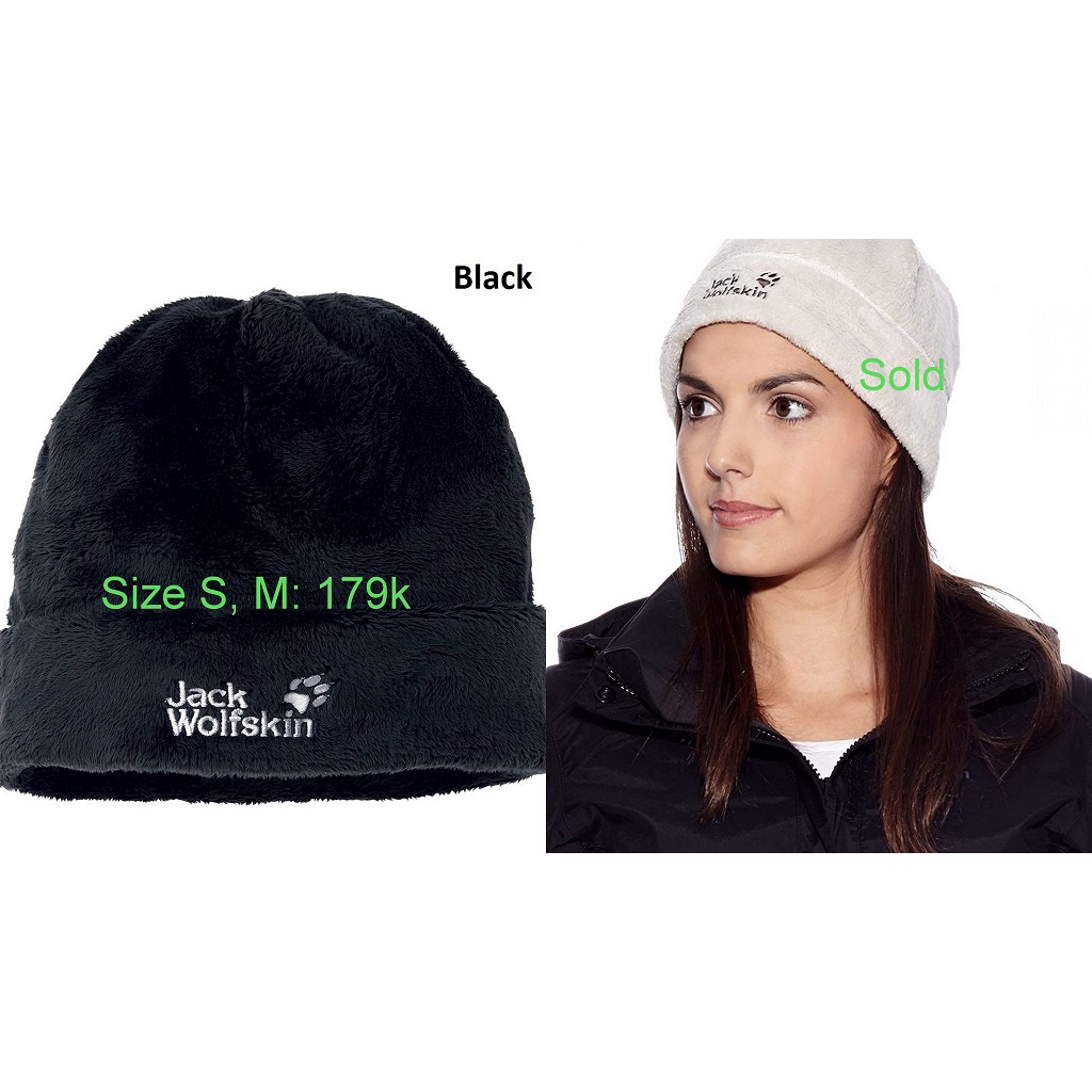Mũ nỉ siêu nhẹ, siêu ấm Jack W size M màu đen