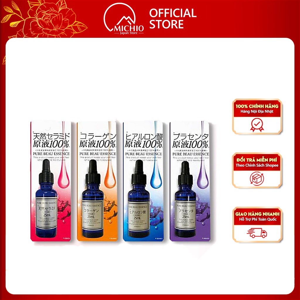 Serum tinh chất nhau thai Pure Beau Essence 25 ml chính hãng Nhật Bản ngăn ngừa lão hóa