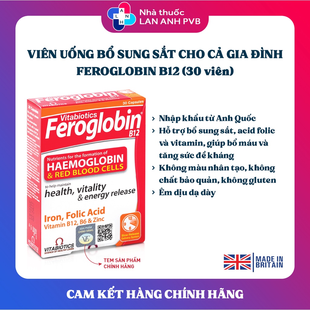 FEROGLOBIN B12 (Hàng nhập khẩu) - Bổ máu toàn diện, mệt mỏi tiêu tan.