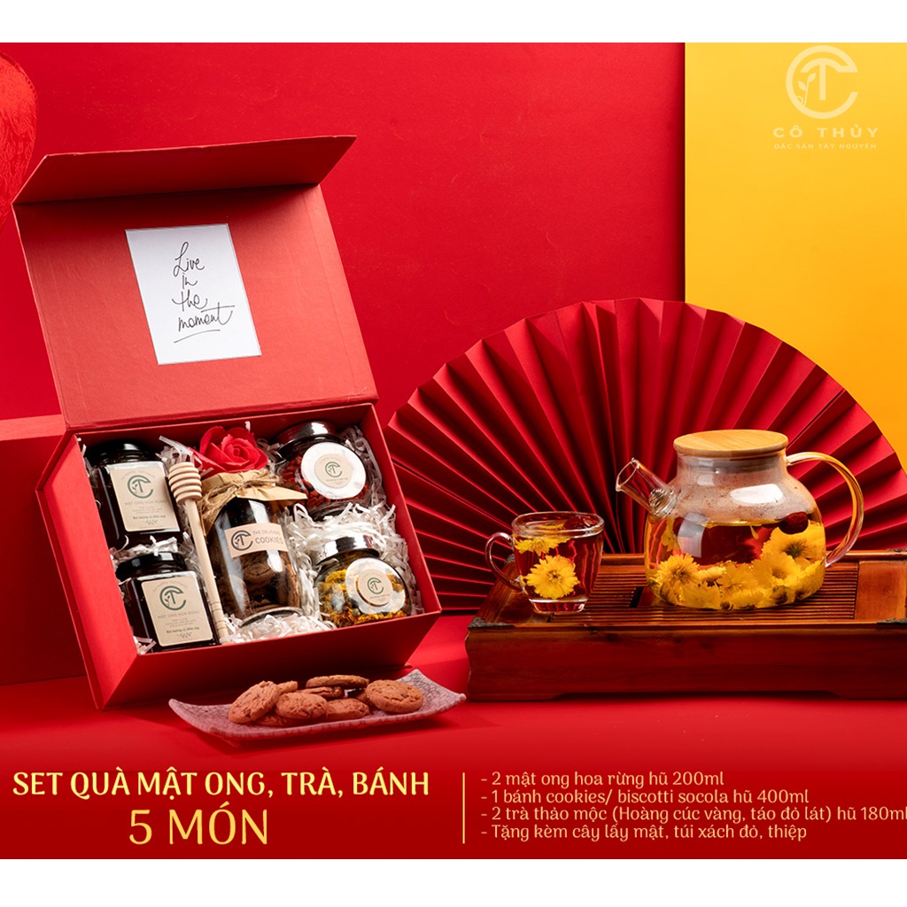 Set Bánh Quà Tặng Ý Nghĩa 2024, Quà Tặng Giáng Sinh Cho Mẹ, Bạn Gái  Từ Mật Ong Cookies Tea CTG316