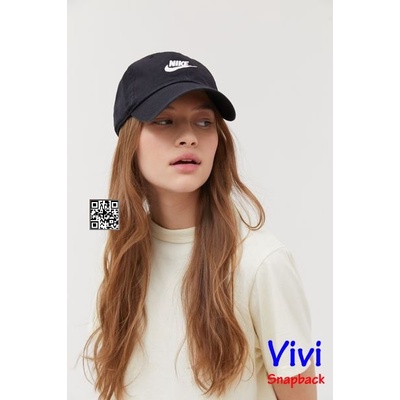 Nón nik.e thời trang kaki vải màu đen,Mũ Nik-e thể thao đen Sportswear Heritage86 Futura Washed Full Black