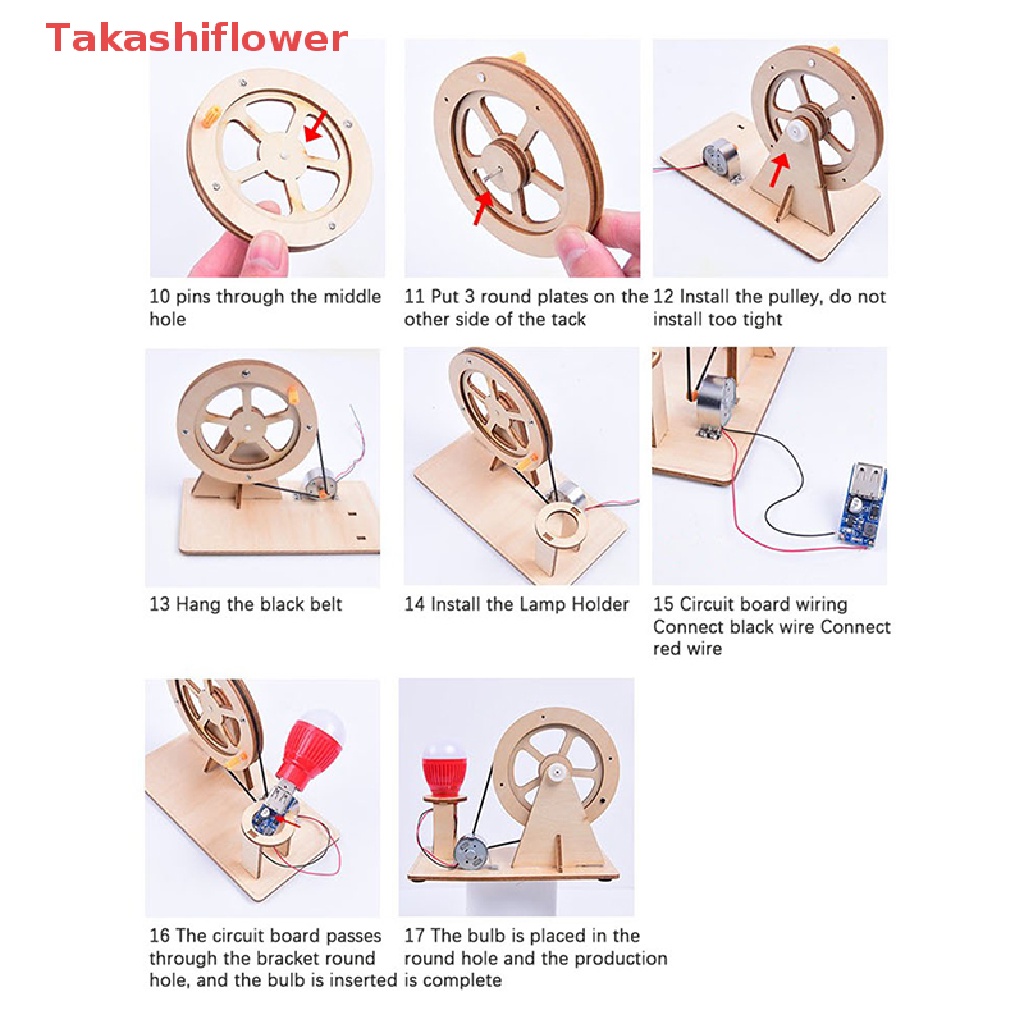 (Takashiflower) Đồ Chơi Máy Phát Điện Khoa Học Thủ Công Thiết Thực Cho Học Sinh