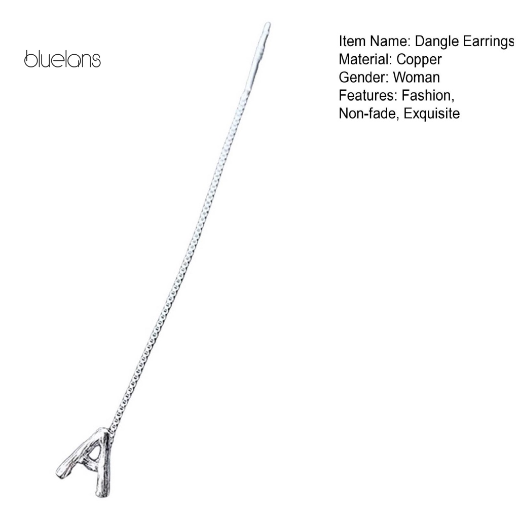 1 Đôi Bông Tai Dáng Dài Đính Chữ Màu Sắc Lấp Lánh Thời Trang Cho Nữ