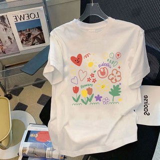 Áo thun FASHMILY 100% cotton tay ngắn cổ tròn phong cách Hàn Quốc mới 2023