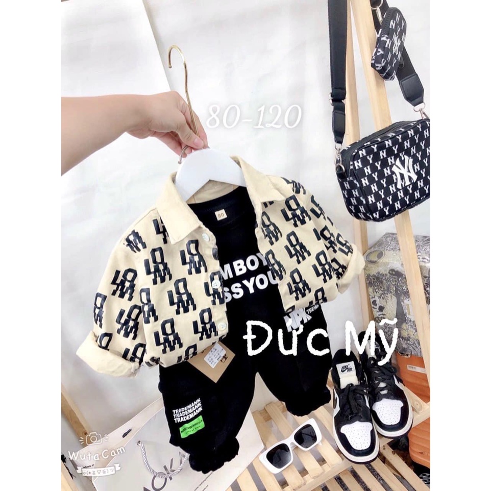 SET JEANS 3 CHI TIẾT CHO BÉ TRAI HÀNG QUẢNG CHÂU CHẤT SIÊU ĐẸP