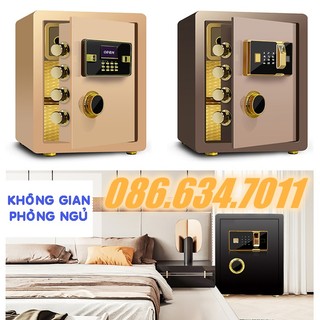 Két Điện Tử Khóa Vân Tay - Khóa Số 45x38x33cm Màu Đen Nâu Vàng Đựng Tiền, Giấy Tờ (Đựng Gì Dễ Mất Tùy Từng Nhà Ạ)