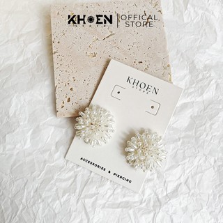 Bông tai nữ - Hoa ngọc lớn - Khoen Store