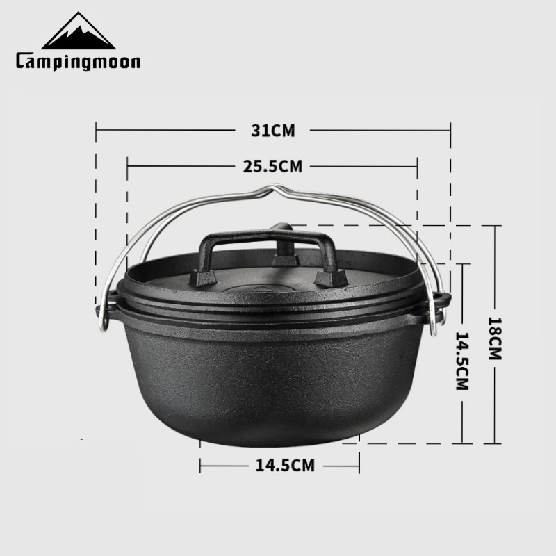 NỒI GANG KÈM CHẢO DÃ NGOẠI CẮM TRẠI CAMPINGMOON DO-28