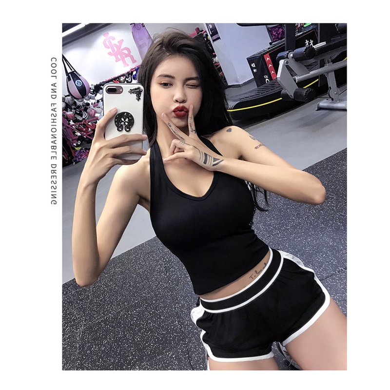 NRVP Áo Tank Top Đơn Co Giãn Phong Cách Hàn Quốc Với Đệm Lót