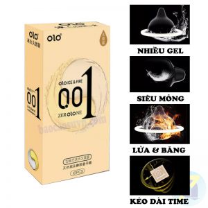 Bao cao su Olo 001 Box Ice - Fire, bcs băng lửa siêu mỏng kéo dài thời gian quan hệ