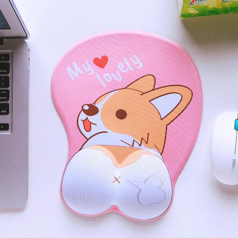 Miếng lót chuột miếng lót chuột hình trái tim bé gái miếng lót chuột dày lớn miếng lót chuột ngực 3D