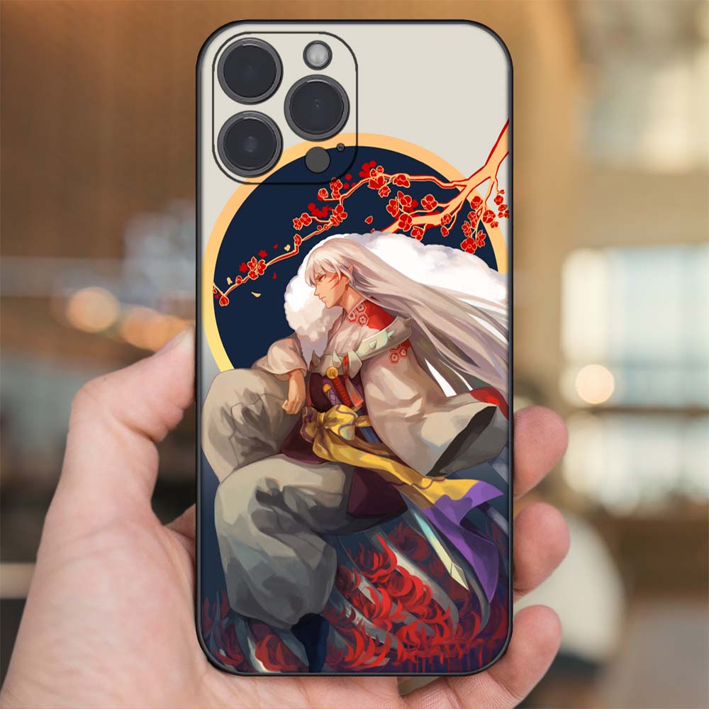Ốp lưng iPhone 13 Pro Max dẻo đen cạnh vuông in hình Inuyasha Sesshomaru Khuyển Dạ Xoa
