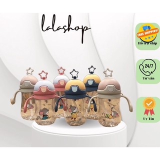 Bình tập uống nước cho bé cao cấp bé trai bé gái bình uống nước 370ml- loại 1