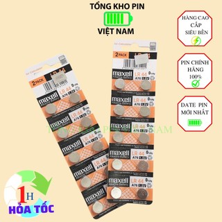 Pin cúc áo maxell lr44, a76, ag13 - vỉ 10 viên chính hãng