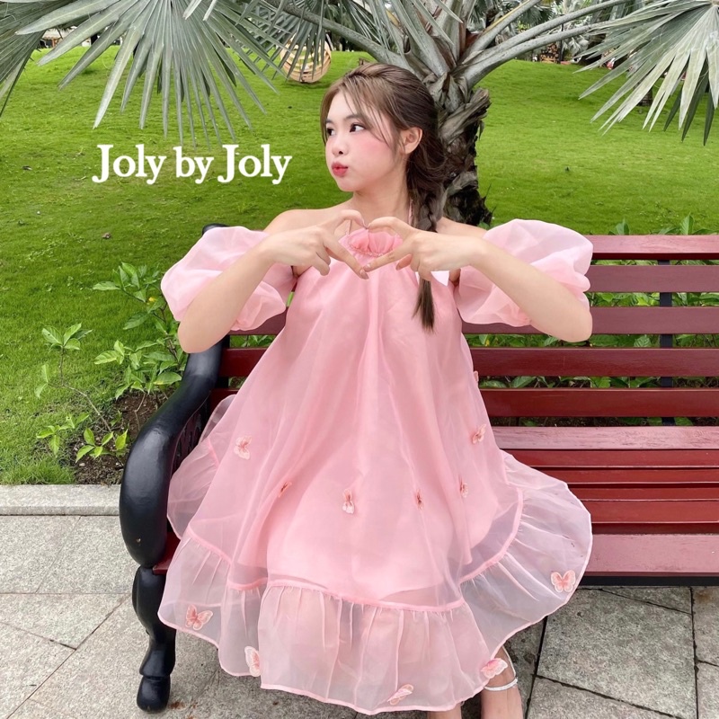 Đầm Cổ Yếm Tay Phồng AMELIA DRESS JOLY BY JOLY Chất Liệu Organza Bồng Bềnh Phong Cách Tiểu Thư