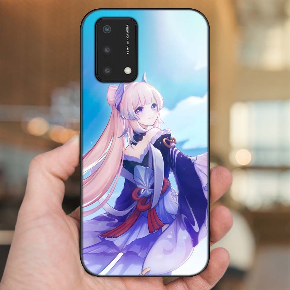 Ốp lưng Oppo A74, A93 5G, A95 viền đen in hình Sangonomiya Kokomi Genshin Impact