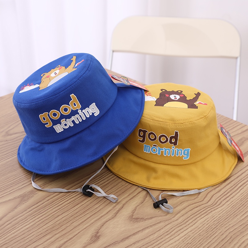 Mũ Tai Bèo Chống Nắng In Họa Tiết Gấu Hoạt Hình Dễ Thương Thời Trang Mùa Xuân Cho Bé Trai Và Gái
