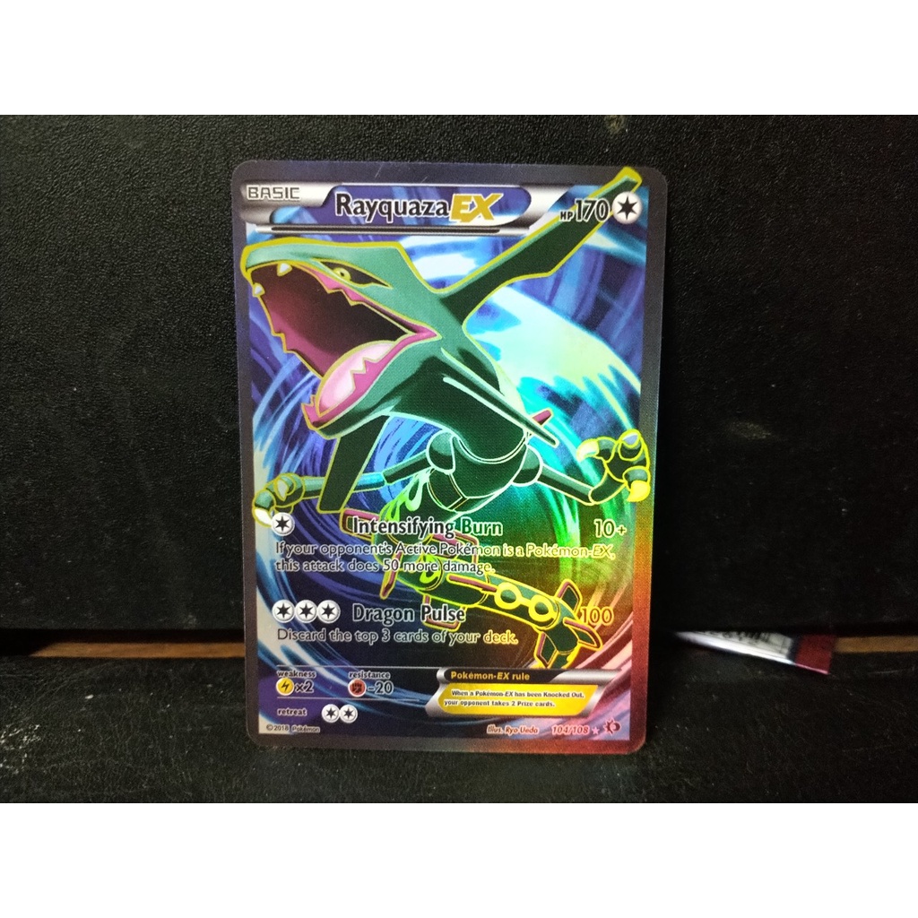 Thẻ bài pokemon sưu tầm độc đáo và thú vị không chính hãng Ratquaza EX Full Art- 104/108
