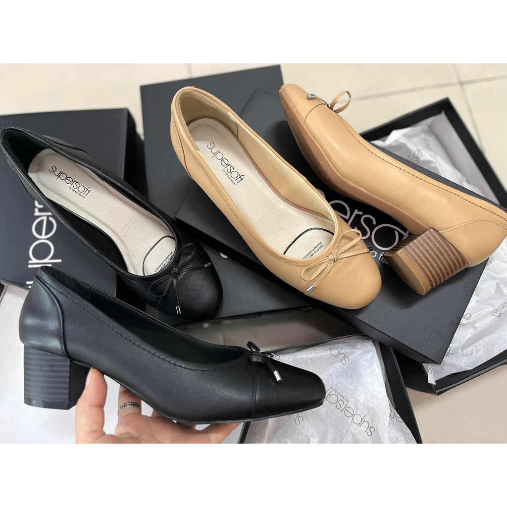 Pumps supersoft mũi vuông có nơ