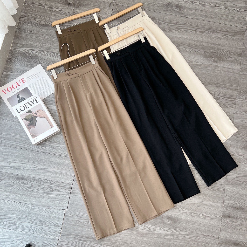 Quần ống suông cạp lệch chất Ruby mã Quansuong239