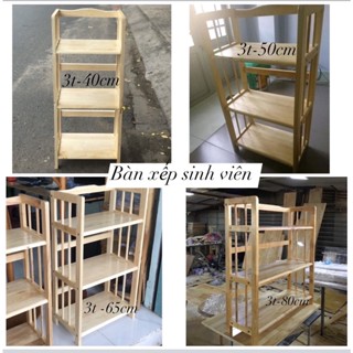 Kệ Sách, Kệ Đựng Đồ, Kệ Gỗ Tự Nhiên Lắp Ráp 3 Tầng