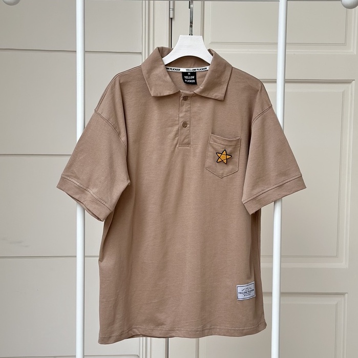 Áo Polo tay ngắn YELLOW FLICKER họa tiết logo ngôi sao unisex