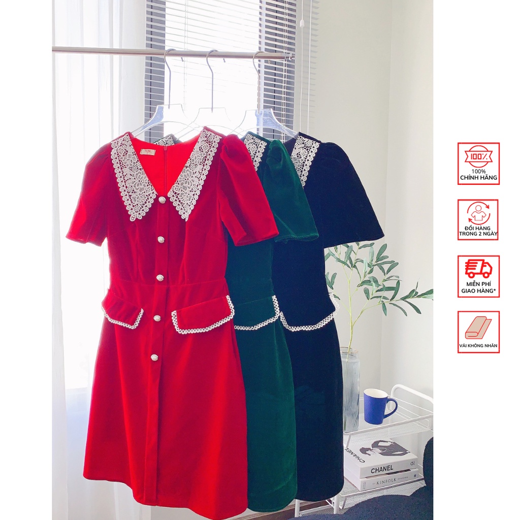 Đầm FOR HER cổ phối ren DA0604