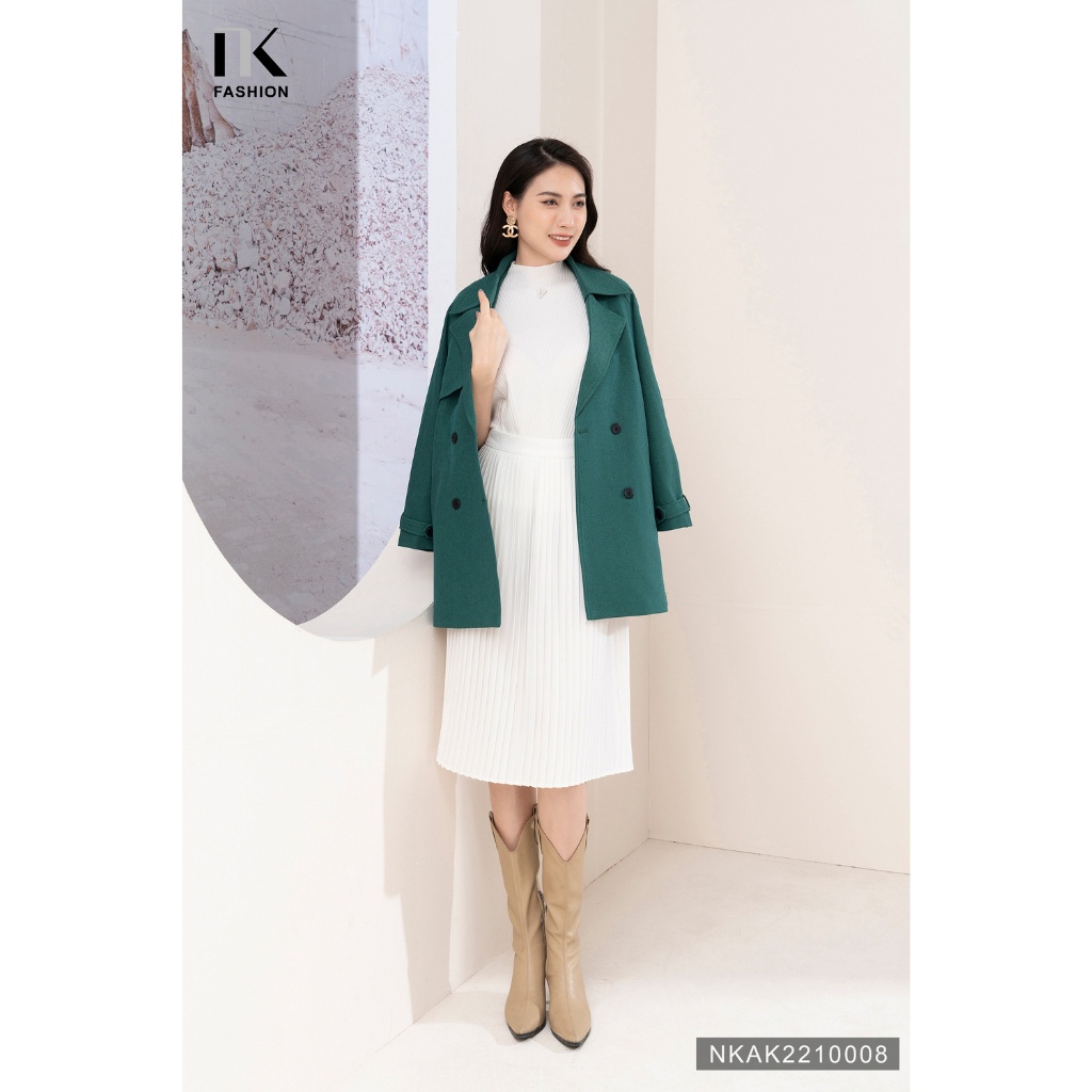 Áo Mangto Nữ Công Sở Hàn Quốc NK Fashion 4 Cúc Dáng Suông Chất Kaki Hàn Sang Trọng NKAK2210008