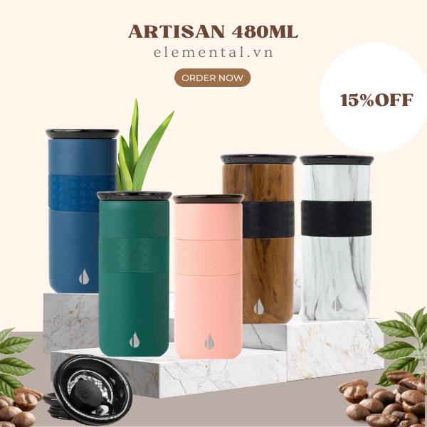 Ly giữ nhiệt Elemental 480ml, giữ nhiệt vượt trội, inox 304,giá tốt