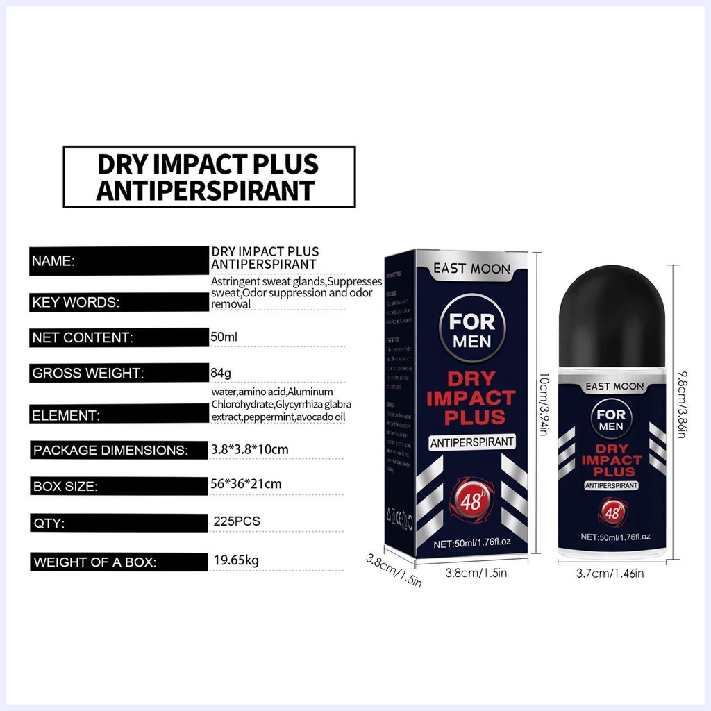 Cuộn Hạt Lăn Khử Mùi Chống Mồ Hôi 1.7oz Lâu Trôi Dành Cho Nam Và Nữ