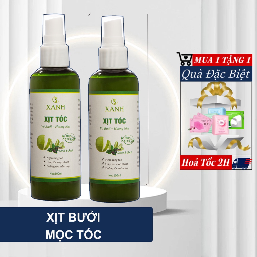 Xịt dưỡng tóc tinh dầu bưởi Xanh kích thích mọc tóc và ngăn ngừa gẫy rụng hiệu quả 100ml