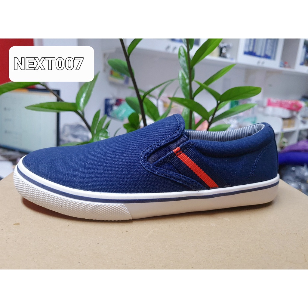 Giày lười Next xanh đen viền đỏ xuất khẩu cho bé trai