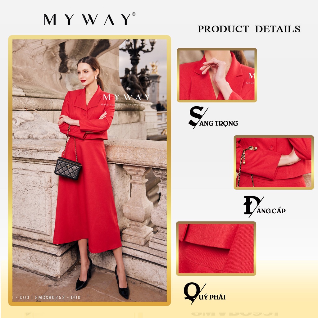 Set Áo Vest Chân Váy Xòe My Way Cao Cấp Sang Trọng 8MVB0951 - 8MCXB0252