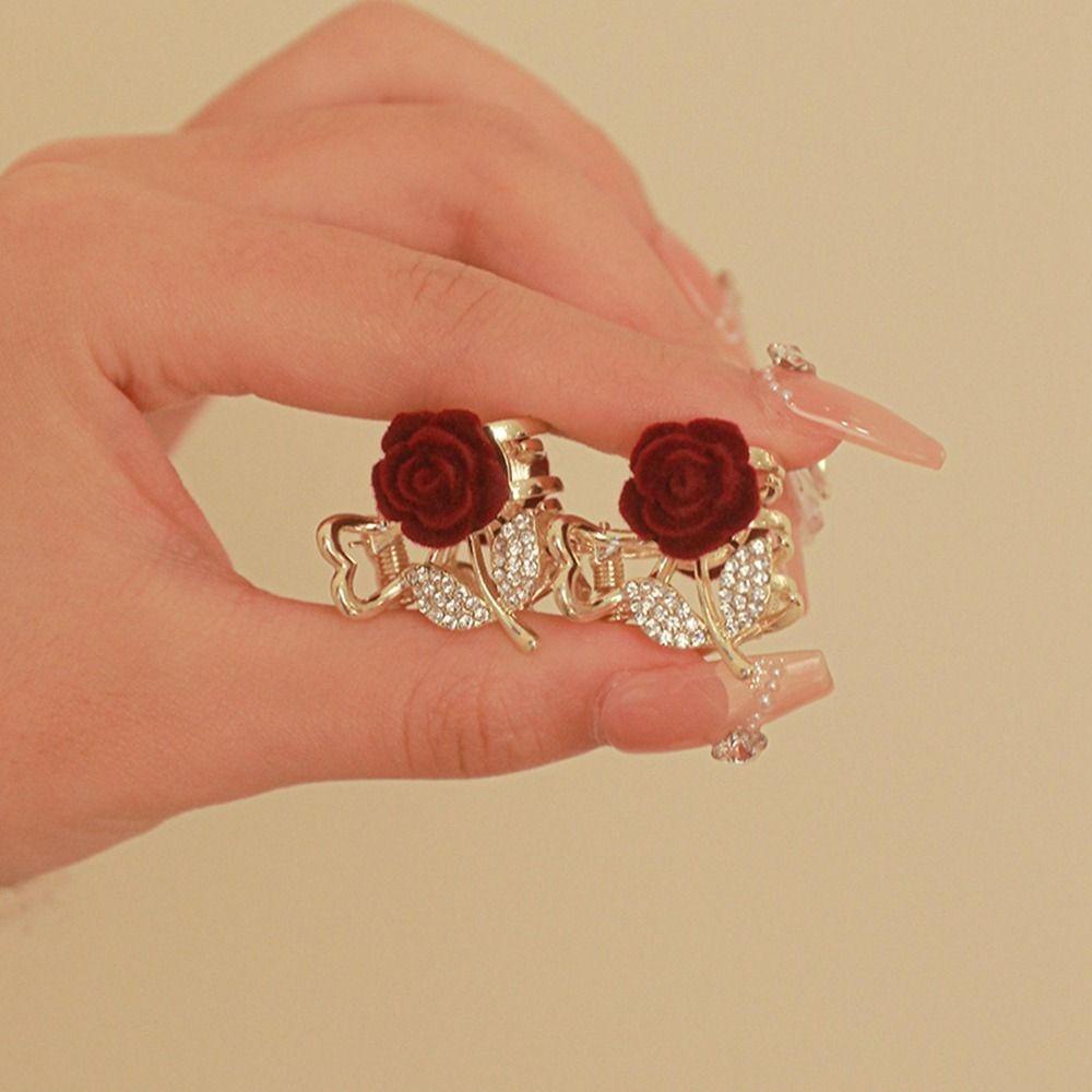 SOMEDAYZL Kẹp Tóc Hình Hoa Hồng Đơn Giản Sáng Tạo Mừng Năm Mới Cho Nữ