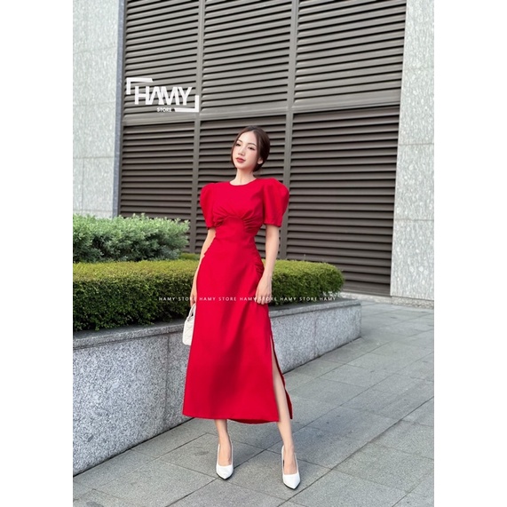 Đầm Nhún Ngực Có Tay