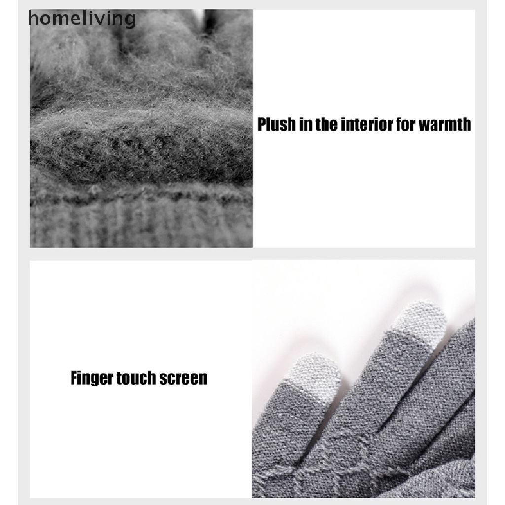 1 Đôi Găng Tay Dệt Kim Dày Dặn Giữ Ấm Mùa Đông Có Thể Sử Dụng Màn Hình Điện Thoại