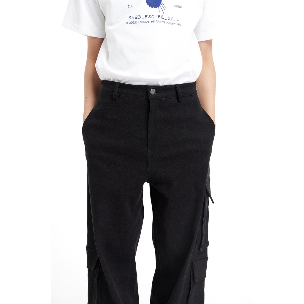 QUẦN JEAN DÀI CARGO PANTS - SS23 JEAN CARGO PANTS - BLACK