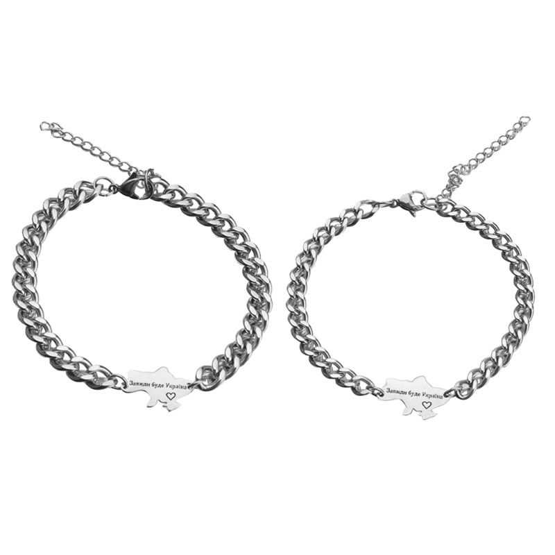 Flgo Ukraine Vòng Đeo Tay Mặt Bản Đồ Hình Học Kết Hợp Trang Sức