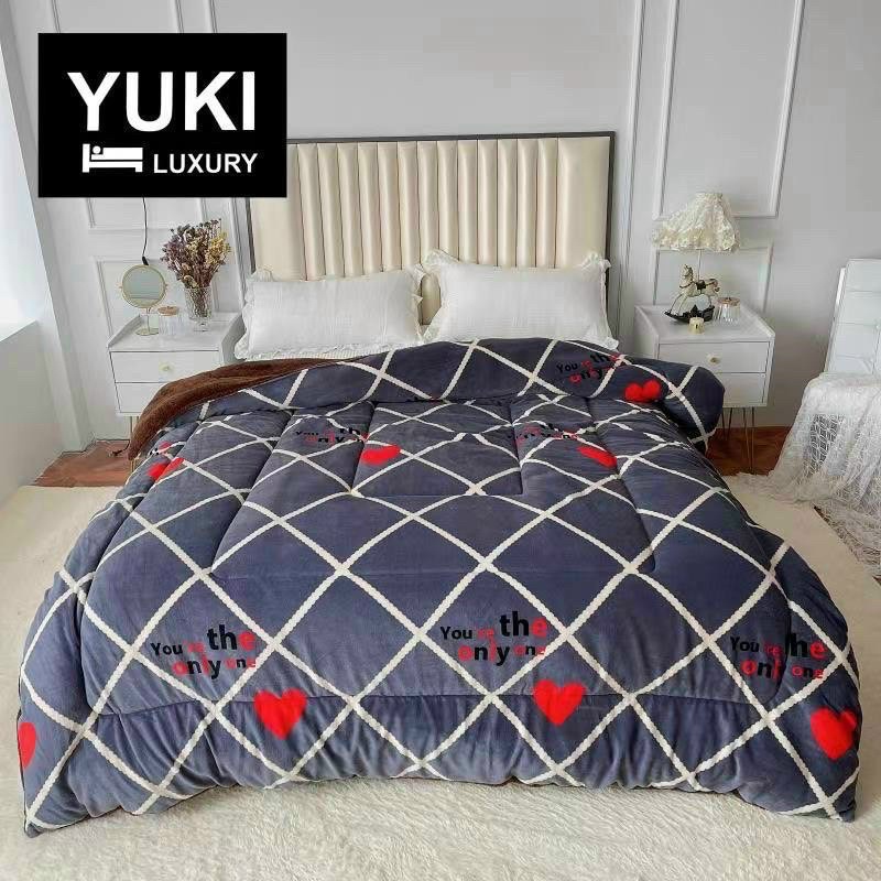 Chăn Nỉ Lông Cừu YUKI Siêu Ấm [Chính Hãng] Mền YUKI Dày Mịn, Kèm Túi Xách, Kích Thước 2mx2m3, Nặng 4kg - Hàng Xuất Nhật